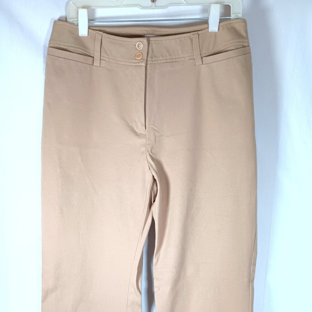 Jones New York Stretch Casual Pants Camel Mid Rise 10